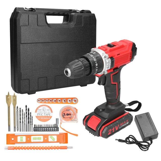 Amdohai Tournevis Électrique Ménager 3-en-1 21V à Impact Multifonctionnel, Perceuse Plate Mini, 2 Vitesses, Modes de Rotation Commutables, Réglage, 25+1 Vitesses de Couple, Réglable