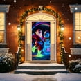 thumbnail image 3 of OEFNTAC Christmas Door Cover Polyester Tapestry Hanging Door Wrap Decoration Easy Install Holiday Party Entryway Merry Christmas Winter Door Decor Foldable Reusable Classroom 35x71in, 3 of 9