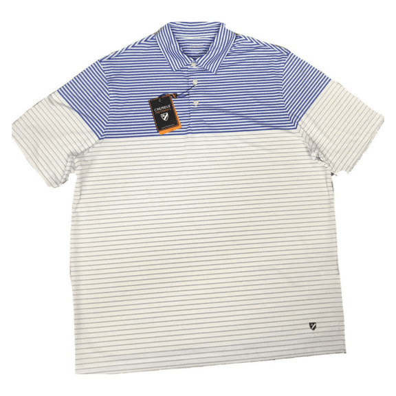Cremieux Performance MENS Short-Sleeve Stripe Polo,BLUE / WHITE, L