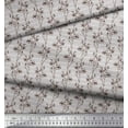 thumbnail image 2 of Soimoi Gray Poly Georgette Fabric Stripe & Flower Printed Craft Fabric by the Yard 42 Inch Wide, 2 of 3