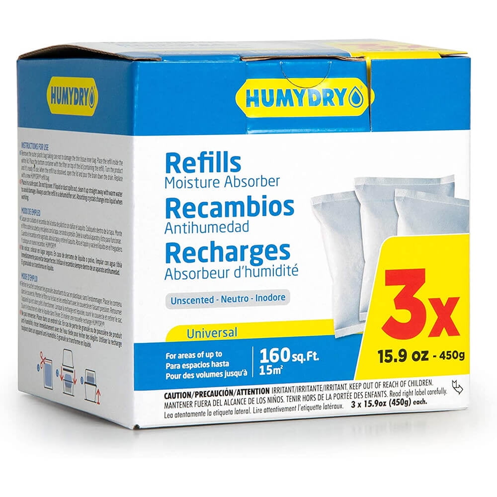 HUMYDRY USA4311803C6 Unscented Moisture Absorber Refill, 15.9Ounce, 3