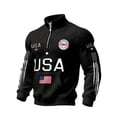 thumbnail image 3 of Dwelliawo 1/4 Zip 250 Anniversary Usa Sweatshirt Men United States 250 Years 250th Anniversary 1776-2026 Usa Flag Patriotic Graphic Sweatshirts Fashion Casual Pullover Sweatshirt Black L, 3 of 4