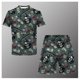 thumbnail image 1 of Traje informal de verano para hombre, camiseta estampada + Pantalones cortos de playa, Camiseta de cuello redondo, 2 piezas, talla asiática, XXS-6XL, 1 of 4