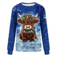 thumbnail image 6 of HOMBOM Womens Merry Sweatshirts Blue Christmas Fleece Cozy Graphic Cute Xmas Sweatshirt for Ladies Crewneck, 6 of 6