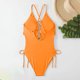 thumbnail image 4 of Trajes de baño de una pieza para mujer, bikinis sin espalda con tirantes ajustables a la moda de color sólido para mujer, traje de baño para mujer, 4 of 5