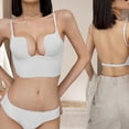 thumbnail image 2 of Gyexs Women's Solid Low Back Underwire Bra with Convertible Straps U Shape Backless Design for Comfortable Support, White, Size L, 2 of 6