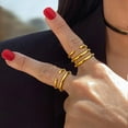 thumbnail image 3 of SONIA HOU Success 2-Way 18K Gold Over Sterling Silver Stacking Open Band Ring, 3 of 7