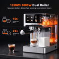 thumbnail image 6 of AIRMSEN Espresso Machine with Color Touchscreen, 20 Bar Cappuccino Latte Machines with Automatic Milk Frother, Dual Boiler Stainless Steel Espresso Maker for Home, 1350W, 6 of 12