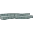 thumbnail image 3 of Meridian Furniture Arc Mint Green Vegan Leather Modular Sectional, 3 of 13