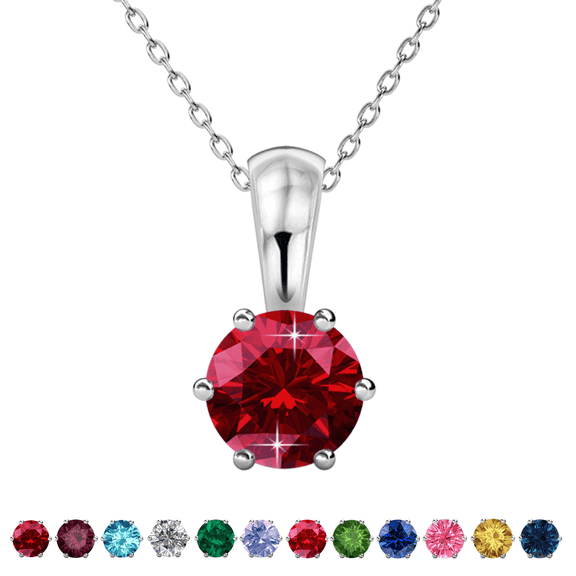 Cate & Chloe January Birthstone 18k White Gold Plated Women's Necklace 1ct Swarovski Crystal