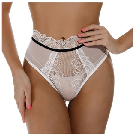 

RPVAT Low Waist Solid See Through Panties for Women Briefs Lace Sexy Underwear Women