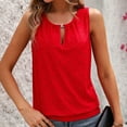 thumbnail image 2 of Nmnitkp Women's Casual Dressy Tank Tops 2025 Short Sleeve Shirts Pleated Fashion Front Key Hole Scoop Neck Loose Fit Tops, 2 of 6