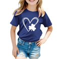 thumbnail image 4 of FUZHIQ St. Patrick's Day Shirts for Girl Boys Shamrock Short Summer Shirt Tops Spring Crew Neck Festival Casual Outdoor Girls Shirts Size 10-12(Navy,4-5 Years), 4 of 4