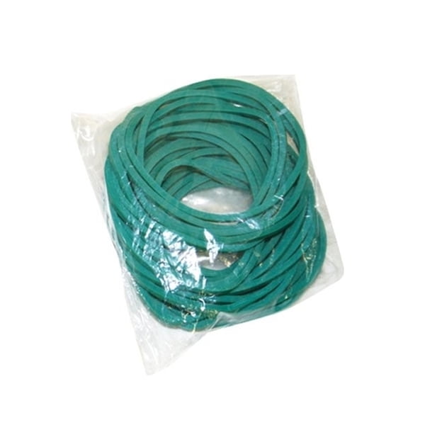 Green rubber bands, 25 each