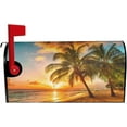 thumbnail image 2 of Beach Palm Trees Mailbox Cover Magnetic Sunset Over The Sea Waterproof Mailbox Wraps Post Letter Box Decor 21x18 in, 2 of 7