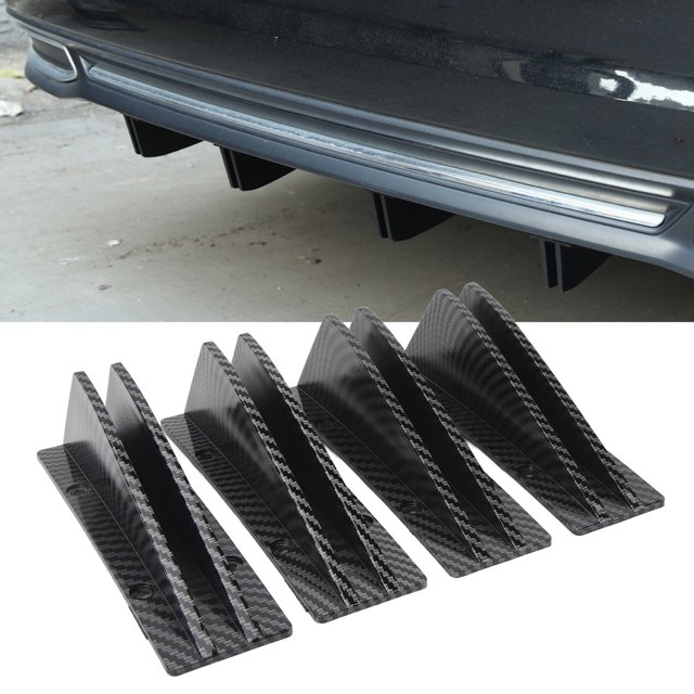 4PCS Car Rear Lower Spoiler ABS Sporty Universal Rear Bumper Chassis Diffuser Lip Wing Splitter for 1 Series E90 E91 Car Interior Exterior Modification