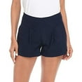 thumbnail image 3 of Vedolay Womens Shorts Women's Plus Size Smocked Waist Knit Shorts,Navy XXL, 3 of 5