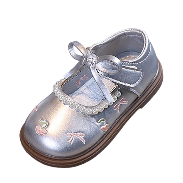 Primavera Brillante para Niños Medianos Y Grandes con Zapatos de Princesa Pearl Bowknot