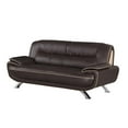 thumbnail image 3 of Titan Furnishings Modern Leather Upholstered Sofa and Loveseat in Brown, 3 of 19