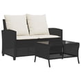 thumbnail image 2 of Bowery Hill Medium PE Rattan Garden Sofa With Removable Covers in Black & Cream, 2 of 24