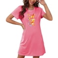 thumbnail image 4 of Teissuly Women's Oversized Short Nightgown Fashion Chest Print Short Sleeve Nightdress, 4 of 7