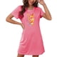 thumbnail image 4 of Camisón corto de talla grande para mujer, camisón de manga corta con estampado de pecho a la moda, camisón para mujer, 4 of 7