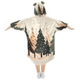 thumbnail image 2 of FORMRS Wearable Blanket Hoodie with Sleeves for Kids Cozy Flannel Sweatshirt, Beige Christmas Trees, 2 of 7