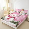 thumbnail image 4 of jejeloiu Merry Christmas Full Size Sheets,Cute Cartoon Snowman Bed Sheets,Xmas Snowflake Sheet Sets For Kids,Luxury Bedroom Decor,4-Piece, 4 of 7