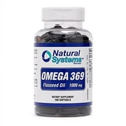 Omega 369 1000 mg 100 Softgels by Natural Systems - Triple Omega 3-6-9 Flax Seed Oil Supplements - Flax Seed Oil Omega 3 6 9 capsules with Essential Fatty Acids - Support Heart and Circulatory Health*