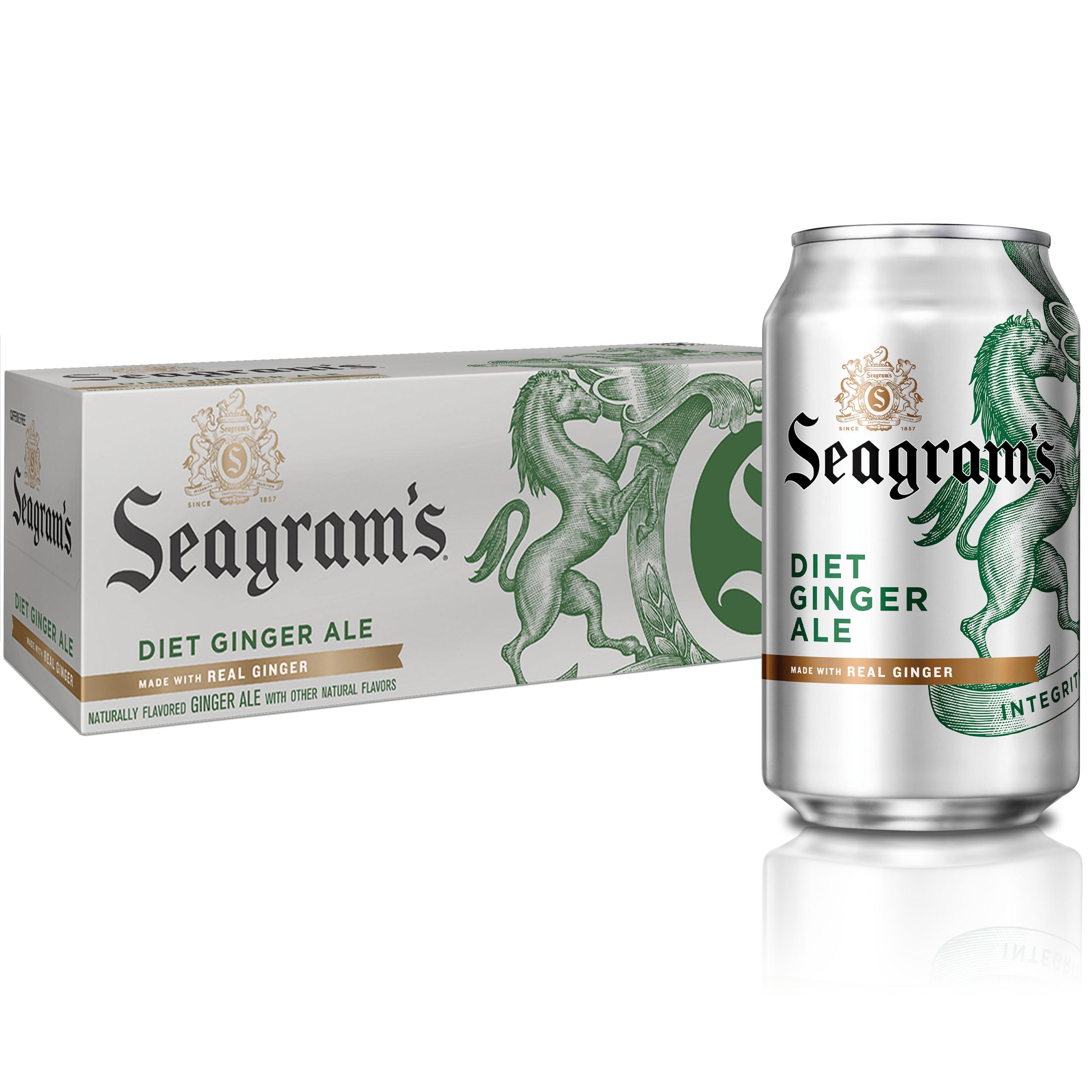 Seagrams Diet Ginger Ale Soda Soft Drink 12 Fl Oz 12 Pack Walmart Com Walmart Com