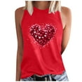 thumbnail image 2 of UPPADA Débardeurs pour Femmes Grande Taille Décontractés Sans Manches T-Shirts Graphiques T-Shirts Surdimensionnés Hauts Tee Cœur Hauts Sans Manches T-Shirts Graphiques Chemises Rouge,P, 2 of 4