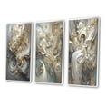 thumbnail image 3 of Designart "Retro Whirl in Gold and White II" Fractals Framed Wall Art Set Of 3 - Gold Transitional Frame Canvas Set For Living Room Decor, 3 of 6