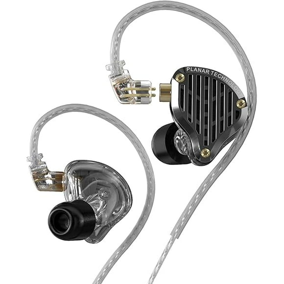 wonima11 KZ PR3 IEM Headphonen, in Ear Monitor Earphone,13.2mm Planar Magnetic Driver in-Ear Wired Headphones, IEM Earphones Earbuds with Detachable Cable for Musicians(KZ PR3-Black,No Microphone)
