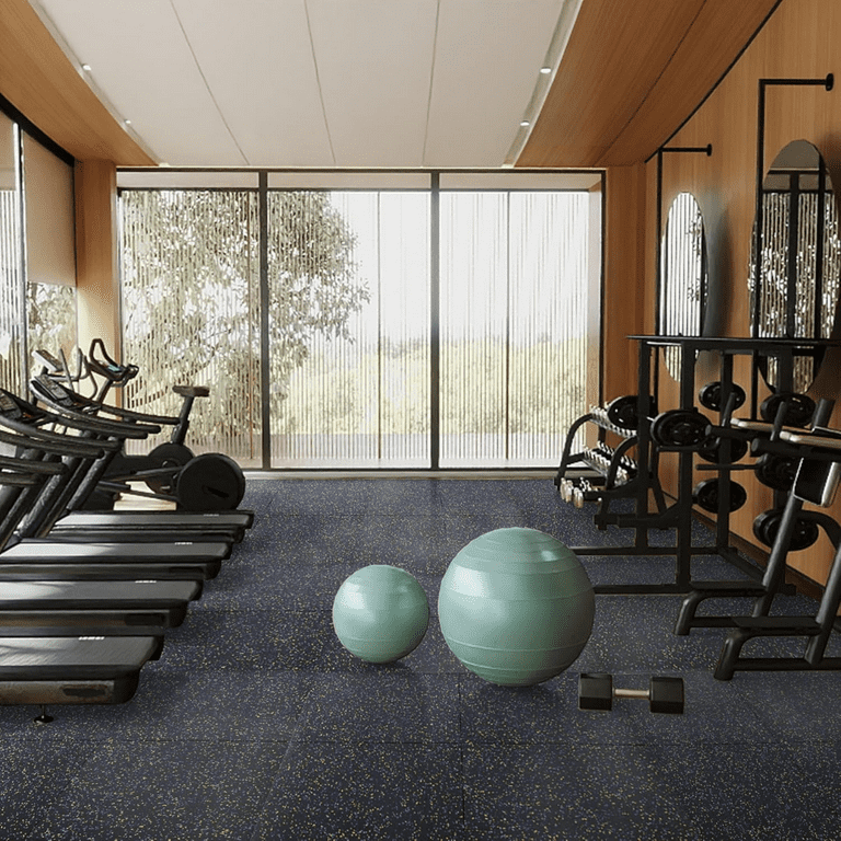 Qunbio Rubber Gym Flooring, Thick High-Density Gym Mats, 20