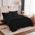 thumbnail image 2 of DNG Creations 1 Piece Vintage Ruffle Duvet Cover 100% Egyptian Cotton, 800 Threads Count - With Zipper & Corner Ties ( Full/Queen - Solid Black ), 2 of 7