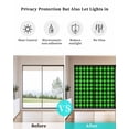 thumbnail image 4 of Window Privacy Film Black Green Plaid Stained Glass Window Film Decorative Sun Block Window Cover Modern Buffalo Checked Gingham Art Window Clings Static Adhesive Sticker for Bathroom 19.6"x39.3", 4 of 7