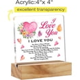 thumbnail image 2 of Romantic Acrylic Desk Sign Decoration Plaque I Love You Desk Sign Keepsake Home Bedroom Desk Decor 4x4 Inch, 2 of 6