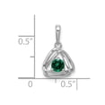 thumbnail image 2 of 14k White Gold Created Emerald Triangle Pendant, 2 of 2