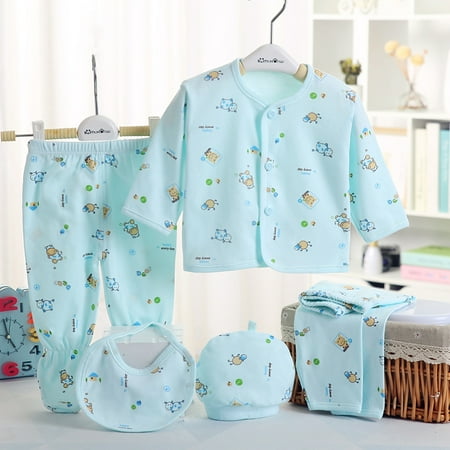 

5 Pieces Outfit 0-3 Months Spring Autumn Newborn Baby Clothing Cotton Kids Clothes Suit Unisex Infant Boys Girls Clothing Set