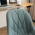 thumbnail image 2 of YOUNIKE Desk chair, Armless Swivel Office Chair, Faux Leather Task Chairs, Upholstered Computer Chair, Home Chair with Wheels, Bedroom, Dorm, Living Room, Grayish Green, 2 of 15