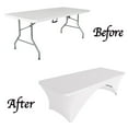thumbnail image 4 of Eurmax USA Spandex Table Cover Fitted 30+ Colors Polyester Tablecloth，8 ft Table Cover Open Back, 4 of 5