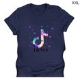 thumbnail image 1 of pitrice T-shirt pour Femme Imprimé, Haut Décontracté à Col Rond, Blouse à Manches Courtes, Bleu Marine, TTG, 1 of 4