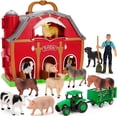 thumbnail image 2 of Juguetes de animales de granja para niños de 1, 2 y 3 años, gran granero rojo con figuras, juguetes de animales y juguetes de tractor para niños, juego de granja, juguetes educativos de aprendizaje, r, 2 of 3