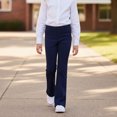 thumbnail image 4 of Grblisyd School Uniform Pants for Girls Flare High Waist Elastic Dress Trousers Fashion Button Trouser Back To School Outfits, 4 of 5