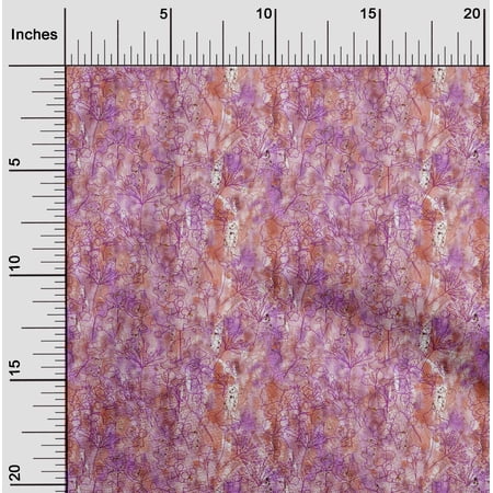 oneOone Viscose Jersey Dark Peach Fabric Flower Watercolor Fabric For Sewing Printed Craft Fabric By The Yard 60 Inches