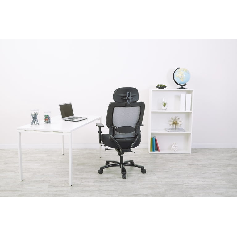 SPACE Seating Big And Tall Ergonomic Manager Chair - Air Grid Back, Adjustable Arms, 400lb Capacity