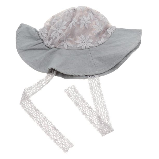 Sombrero de cubo para niños pequeños Macarena de encaje gris 6-24M
