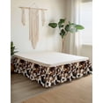 thumbnail image 2 of Cow Patterned Wrap Around Bed Skirts for California King Bed 18" Drop,Bed Skirt with Adjustable Elastic Belt Dust Ruffle Bed Valance Vintage Farmhouse Abstract Country Western Bed Frame Cover, 2 of 7