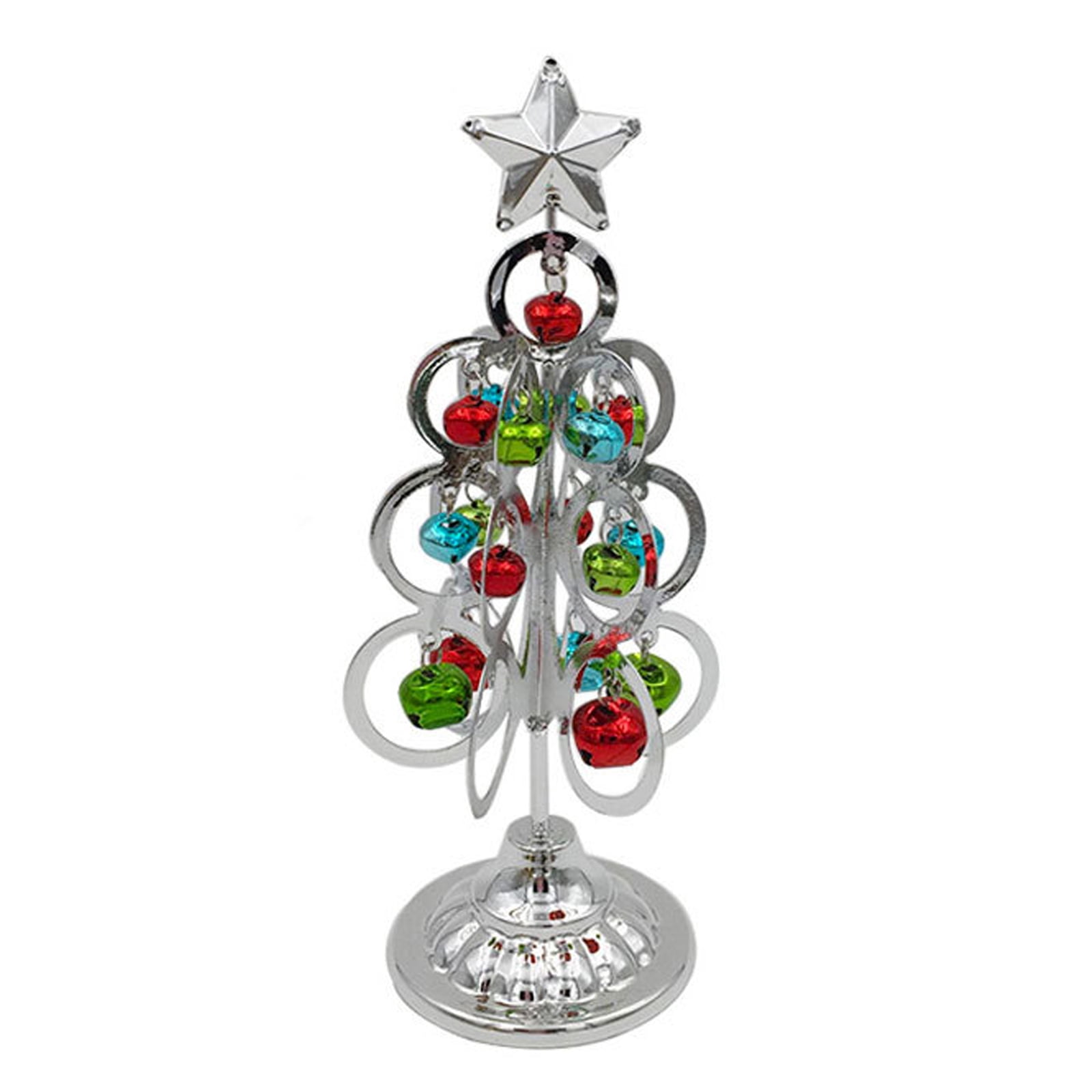 Tabletop Wrought Iron Christmas Tree with Metal Bells Christmas