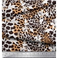 thumbnail image 2 of Soimoi Orange Viscose Chiffon Fabric Leopard Animal Skin Print Fabric by Yard 42 Inch Wide, 2 of 3